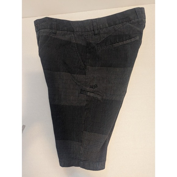 Fox Shorts Heritage Men's 30 Gray Check Casual Chino W/ Subtle Blue PinStripe - Picture 4 of 9